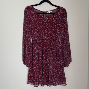 Burgundy Floral Delia’s Dress